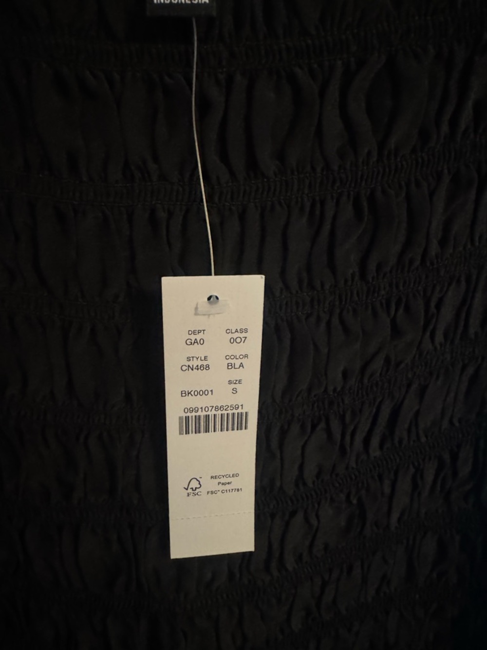 J. Crew Black Smocked Shell Tank never worn ! With tags!! - Picture 3 of 6